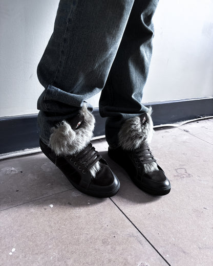 BROWN FUR HIGH TOPS