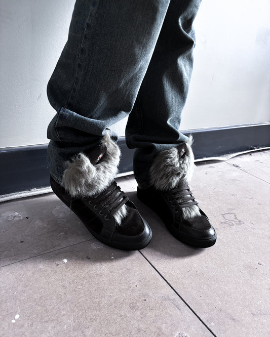 BROWN FUR HIGH TOPS