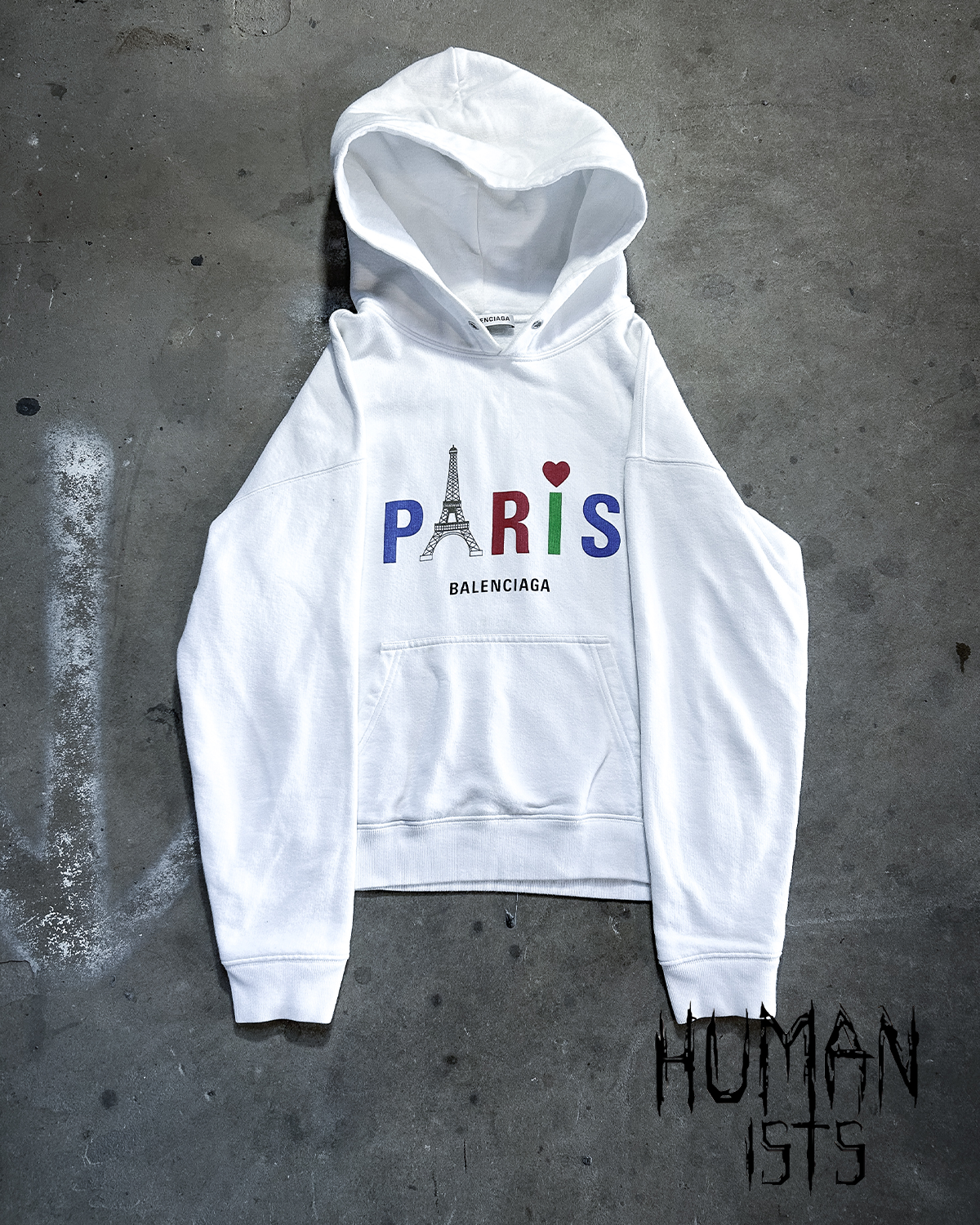 WHITE PARIS EIFFEL TOWER HOODIE