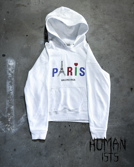 WHITE PARIS EIFFEL TOWER HOODIE
