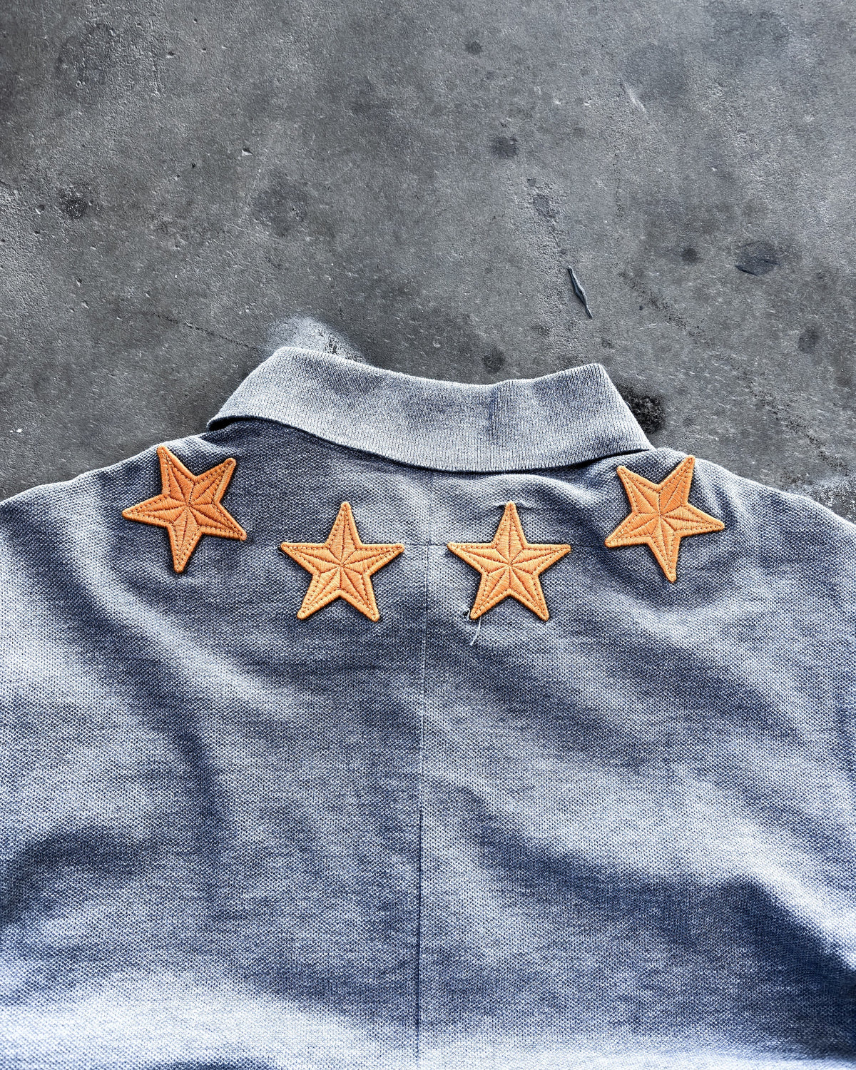 S/S15 GREY/ORANGE STAR POLO