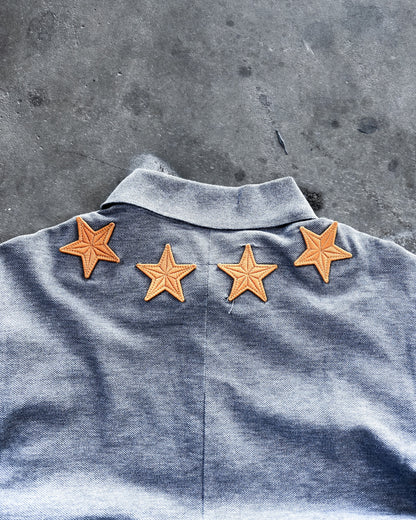 S/S15 GREY/ORANGE STAR POLO