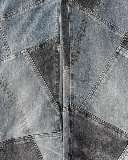 FLARED PATCHWORK DENIM