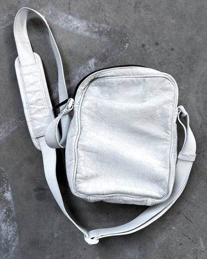 WHITE CROSSBODY MESSENGER BAG