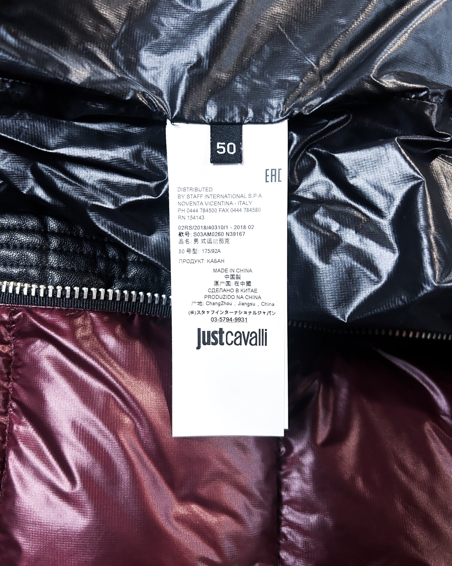 NYLON RED PUFFER DOWN JACKET