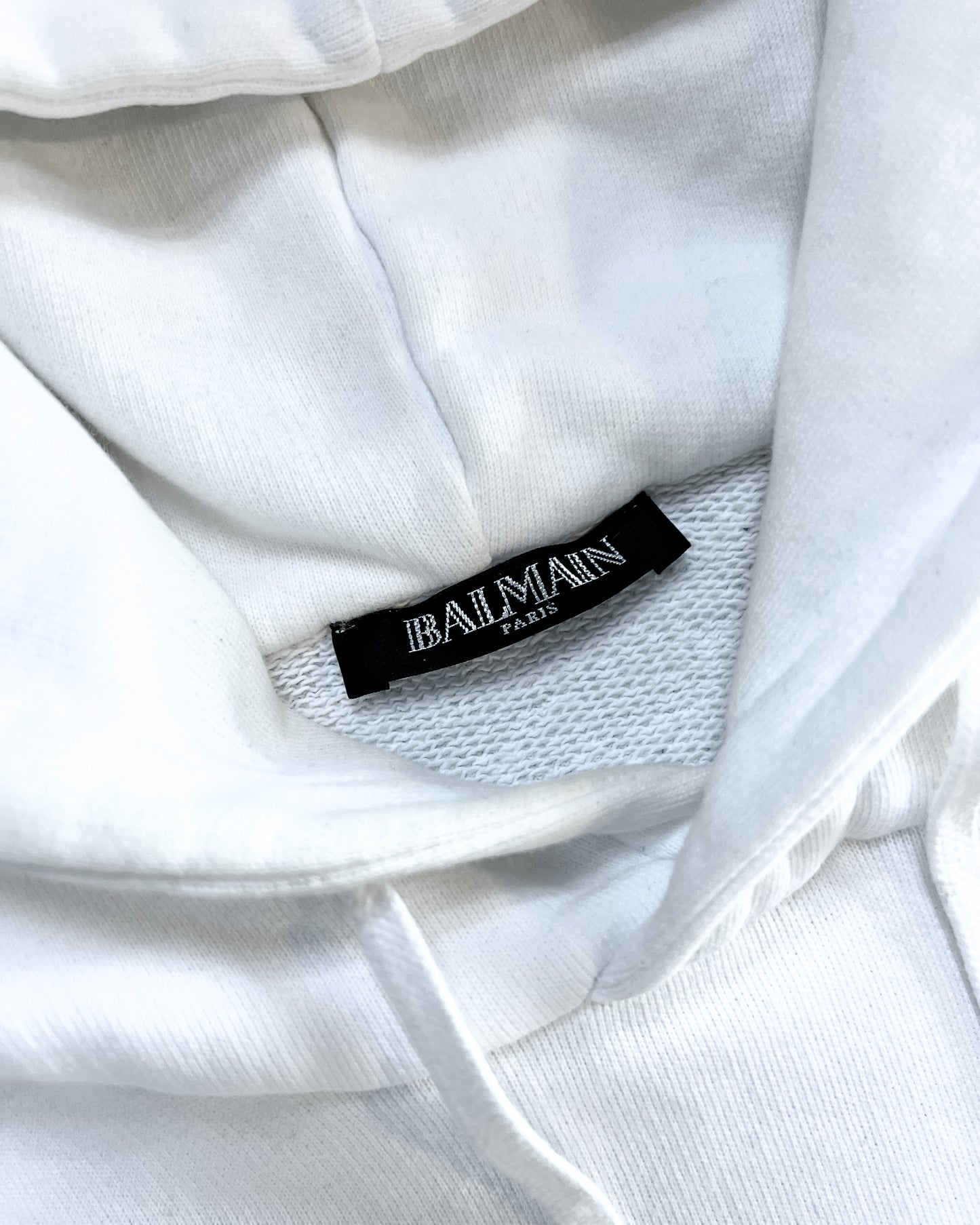WHITE SIDE ZIP HOODIE