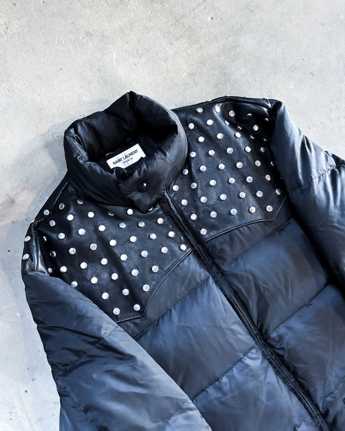 F/W14 STUDDED LEATHER PUFFER JACKET