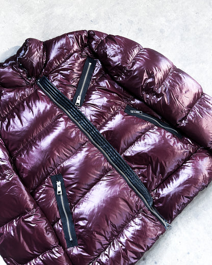 NYLON RED PUFFER DOWN JACKET