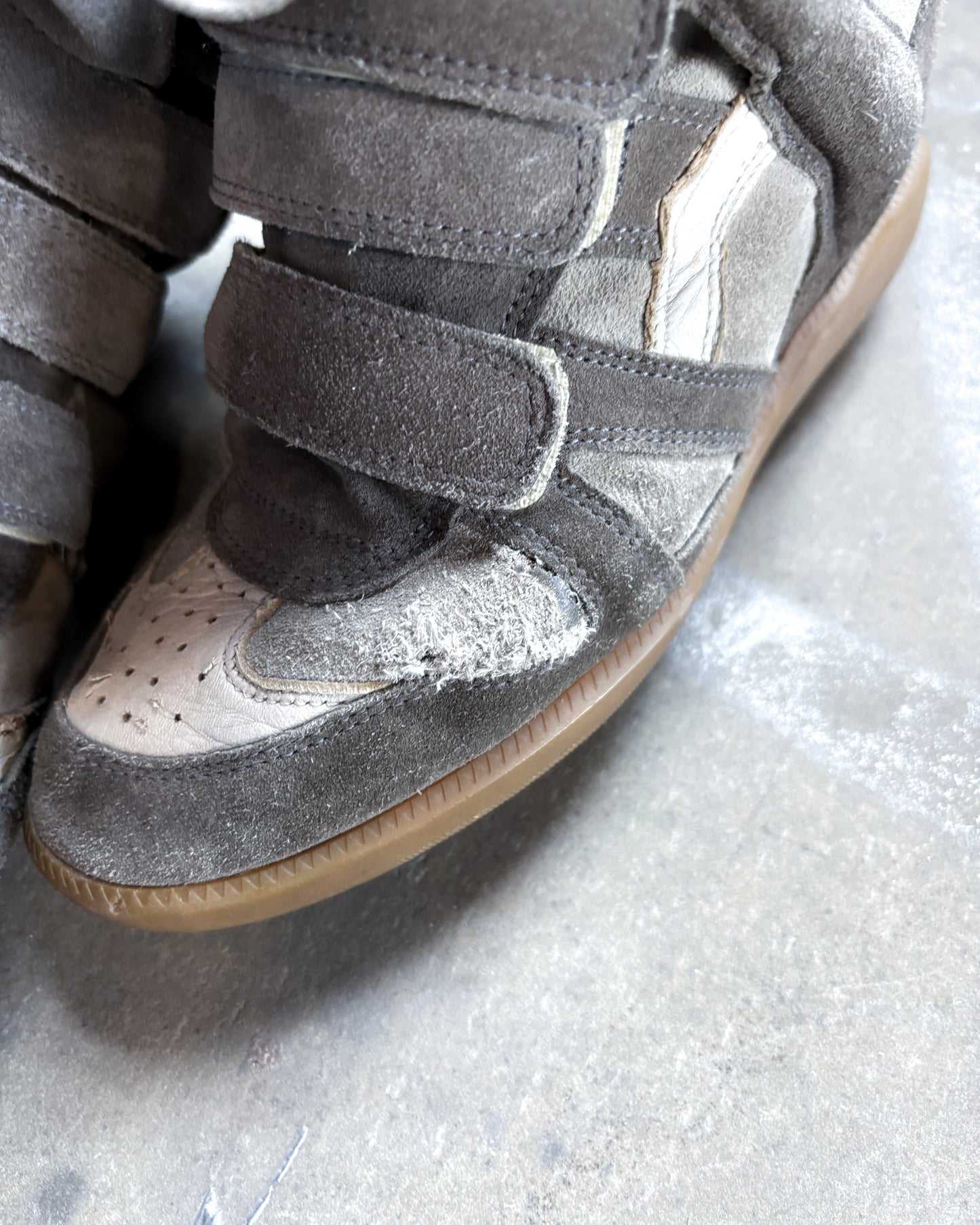 GREY/BROWN BEKETT WEDGE SNEAKERS
