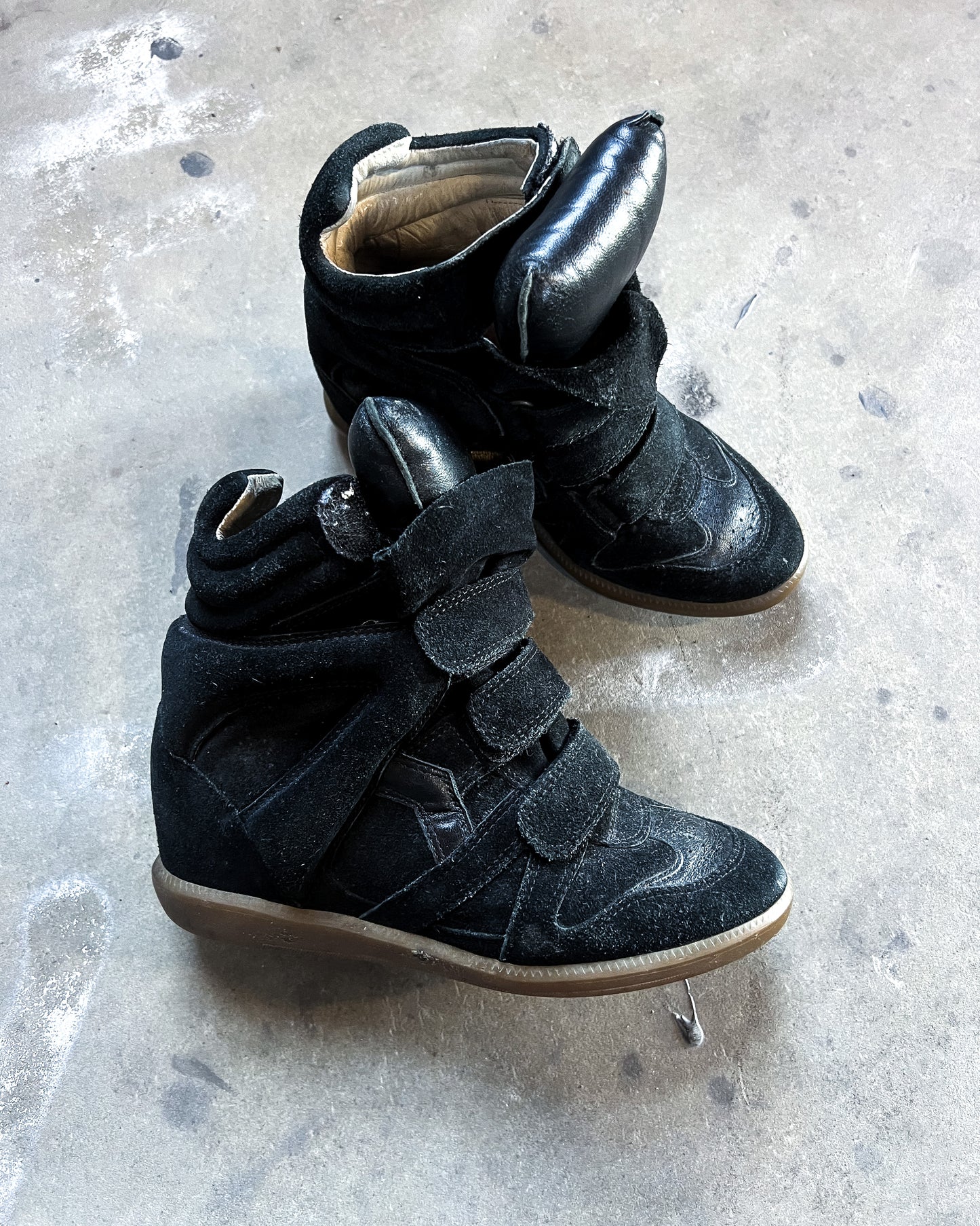 BLACK BEKETT WEDGE SNEAKERS