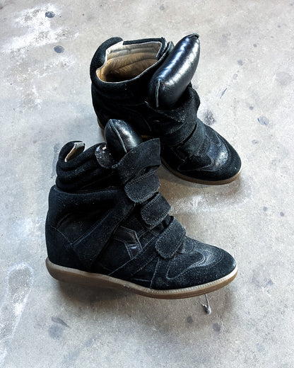 BLACK BEKETT WEDGE SNEAKERS