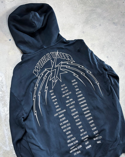 F/W18 DISTRESSED WORLD TOUR HOODIE
