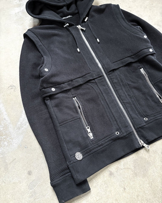 S/S18 MESH PANELED BIKER HOODIE