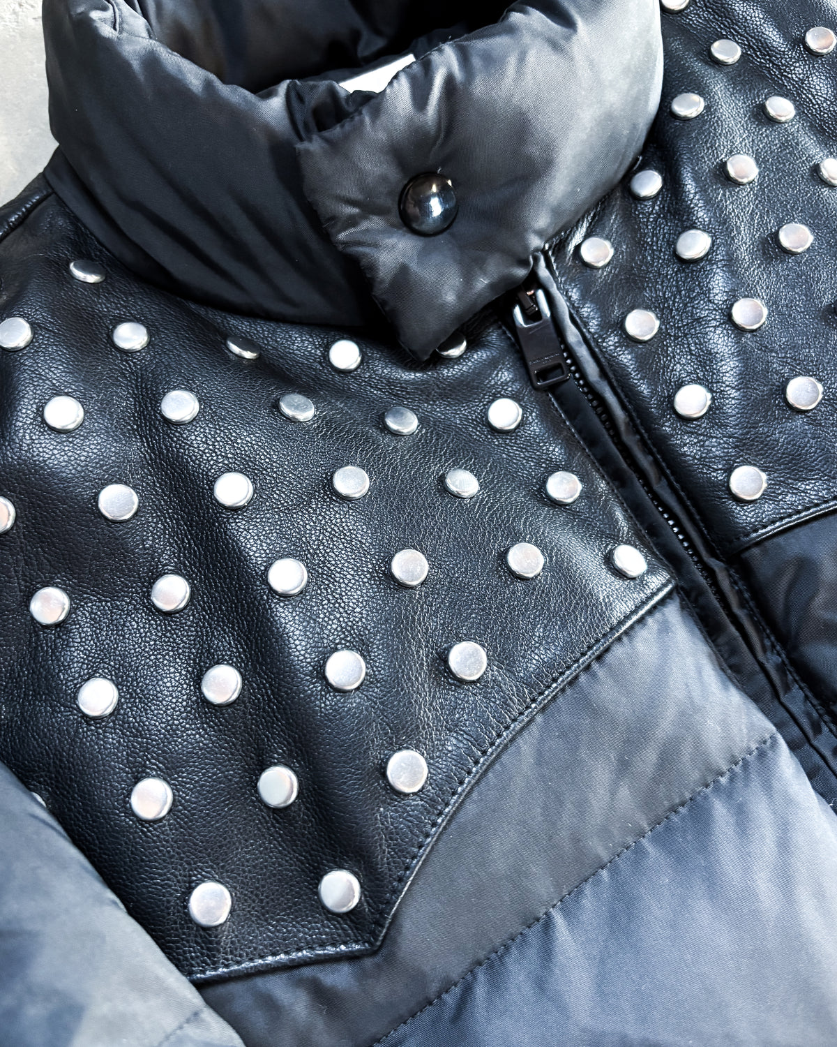 F/W14 STUDDED LEATHER PUFFER JACKET
