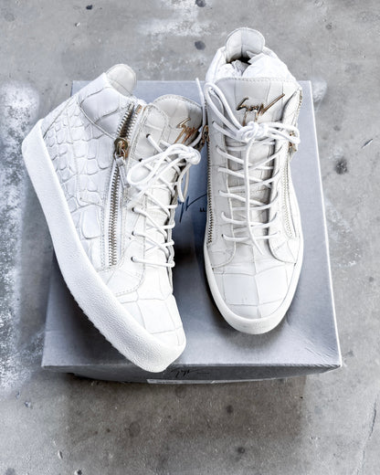 S/S16 WHITE PYTHON KRISS HIGH TOPS