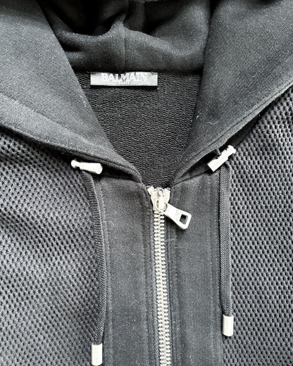 S/S18 MESH PANELED BIKER HOODIE