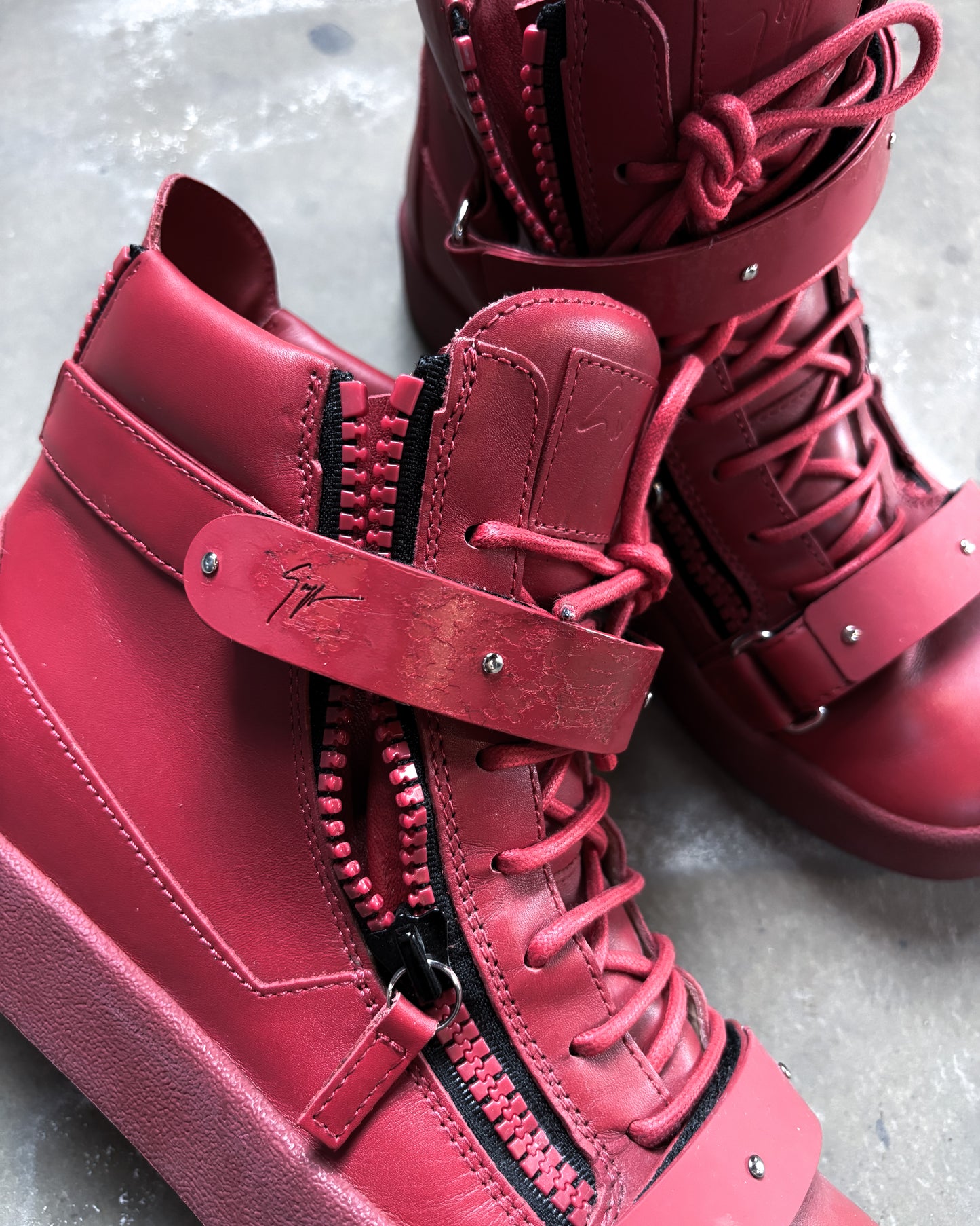 F/W15 RED COBY MATT HIGH-TOP