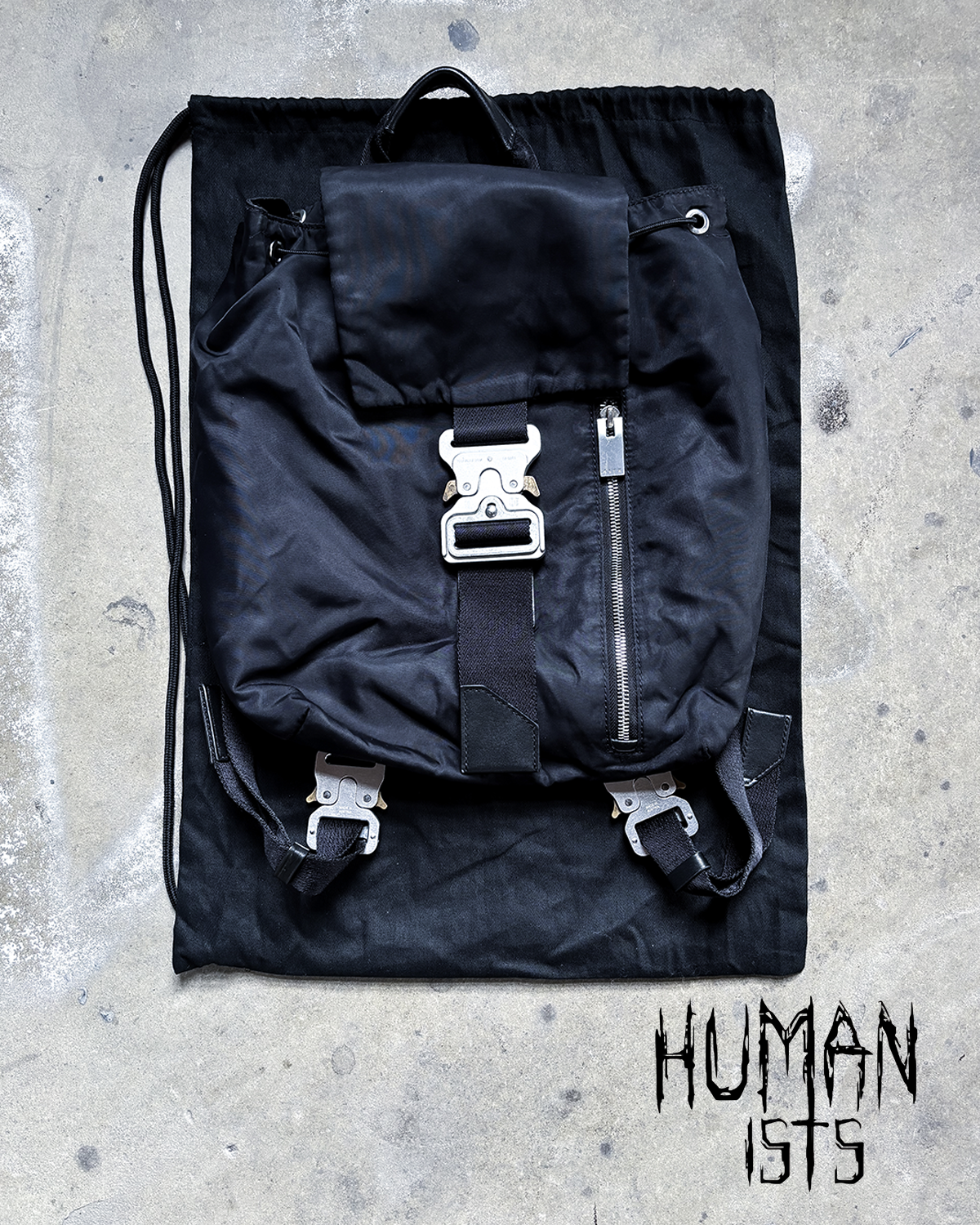 BLACK TANK BUCKLE BACKPACK