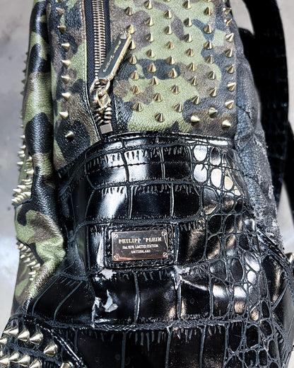 STUDDED CAMO ‘MARGIN’ BACKPACK