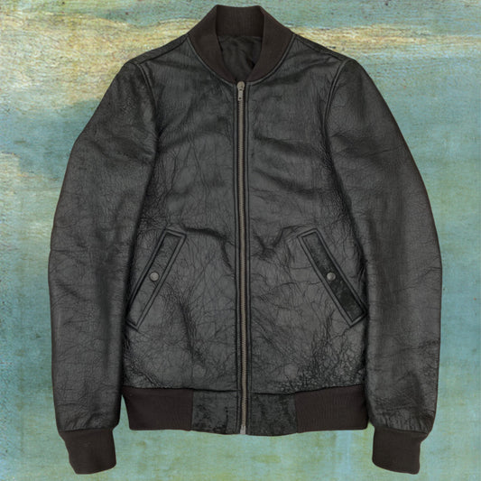 AW08 STAG NEO-BLISTERED LAMB LEATHER BOMBER