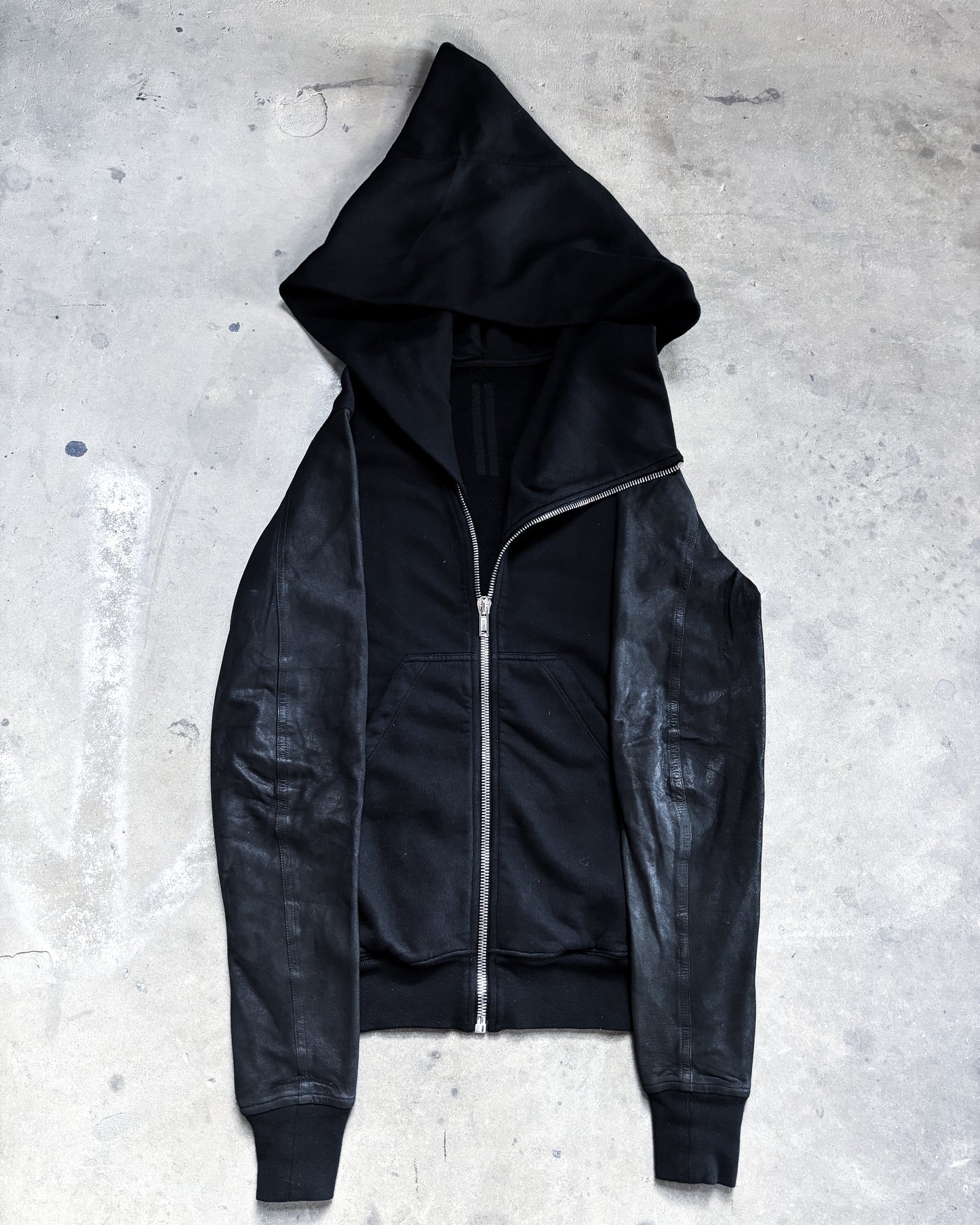 F/W16 LAMBSKIN SLEEVE MOUNTAIN HOODIE
