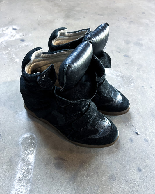 BLACK BEKETT WEDGE SNEAKERS