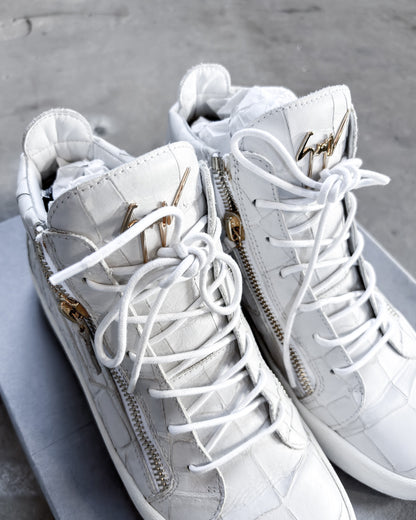 S/S16 WHITE PYTHON KRISS HIGH TOPS