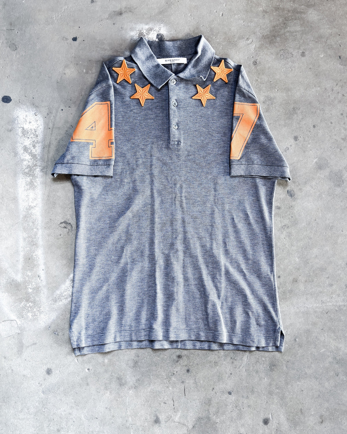 S/S15 GREY/ORANGE STAR POLO