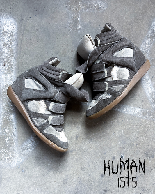 GREY/BROWN BEKETT WEDGE SNEAKERS