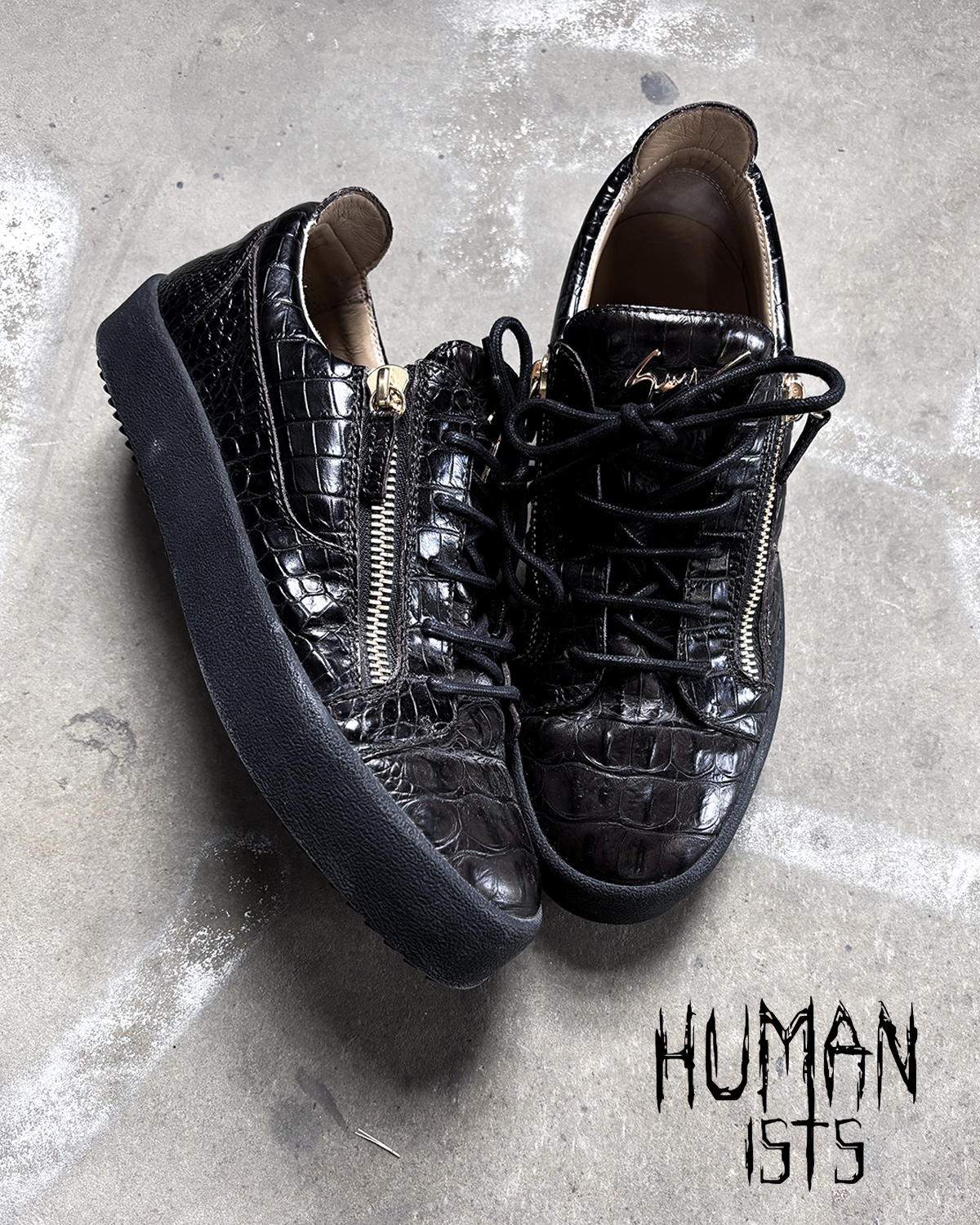SNAKESKIN ‘KRISS’ LOW TOPS