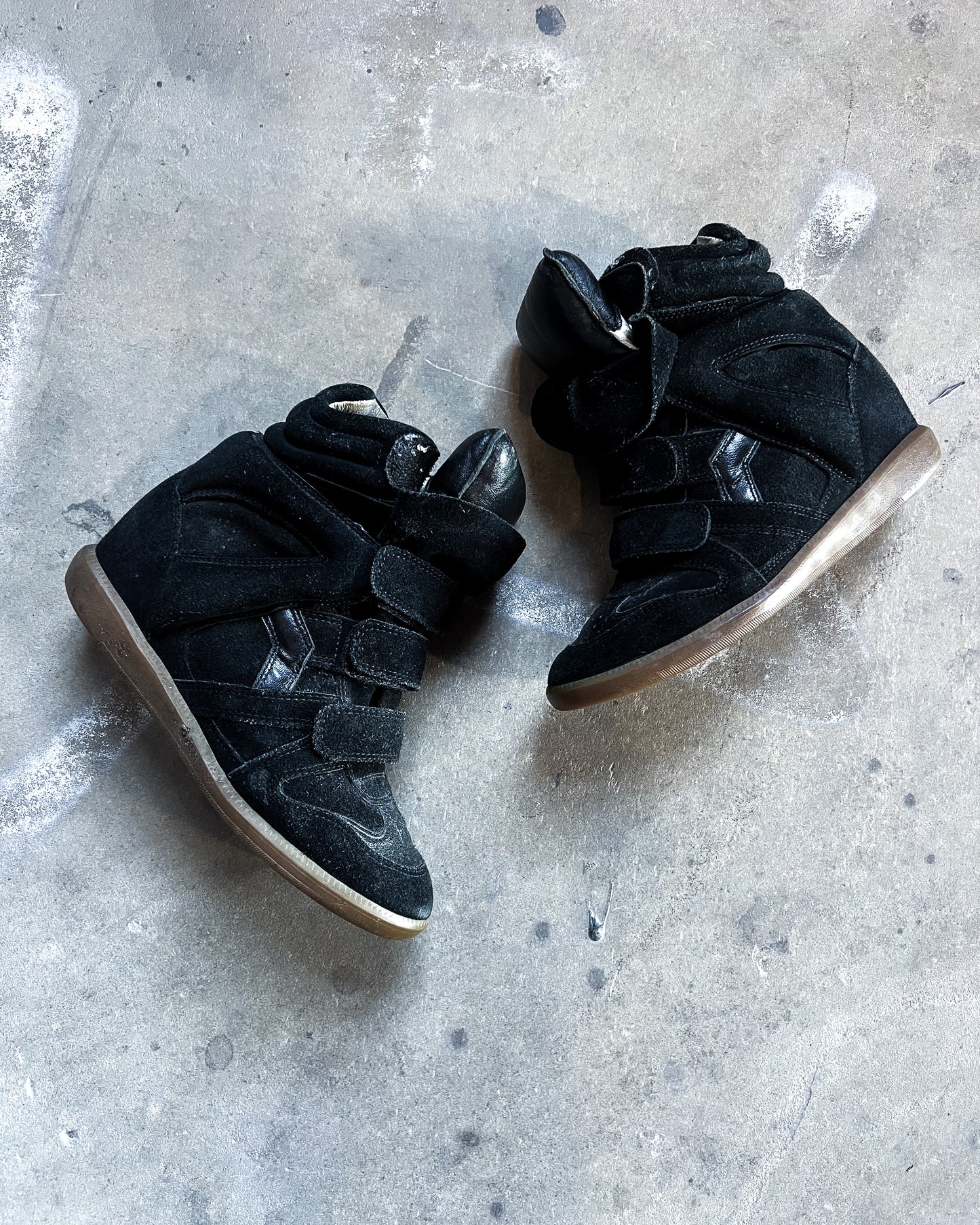 BLACK BEKETT WEDGE SNEAKERS