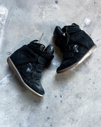 BLACK BEKETT WEDGE SNEAKERS