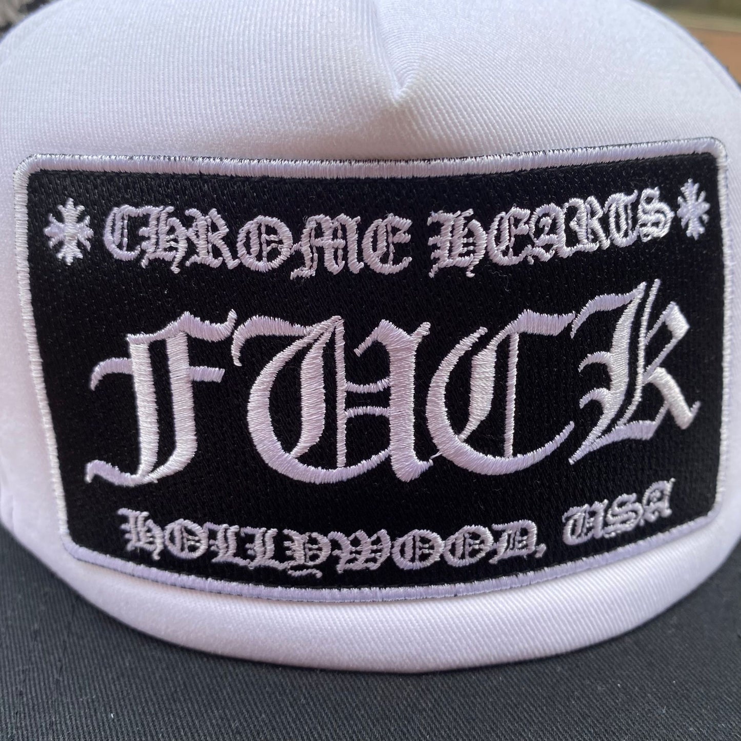 “FUCK” PATCH TRUCKER CAP