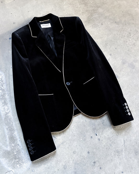 F/W19 GOLD TRIM VELVET BLAZER