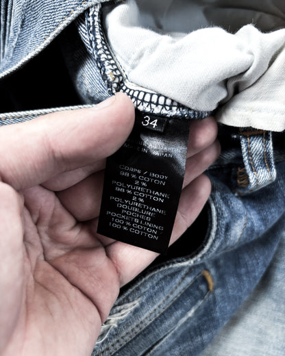 A/W15 DISTRESSED BIKER DENIM SHORTS