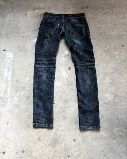 DISTRESSED BIKER DENIM