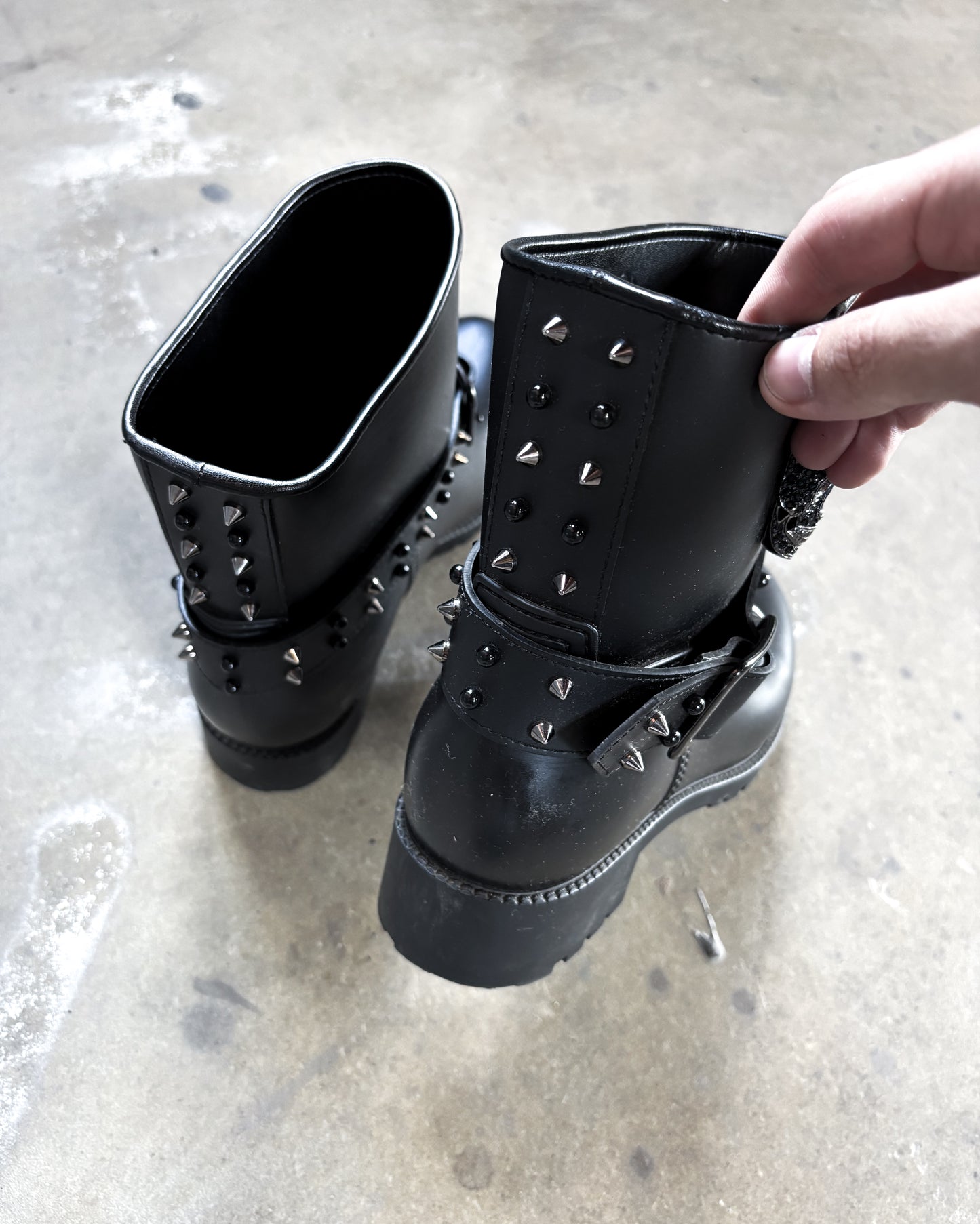 RHINESTONE SKULL STREETLIFE BOOTS