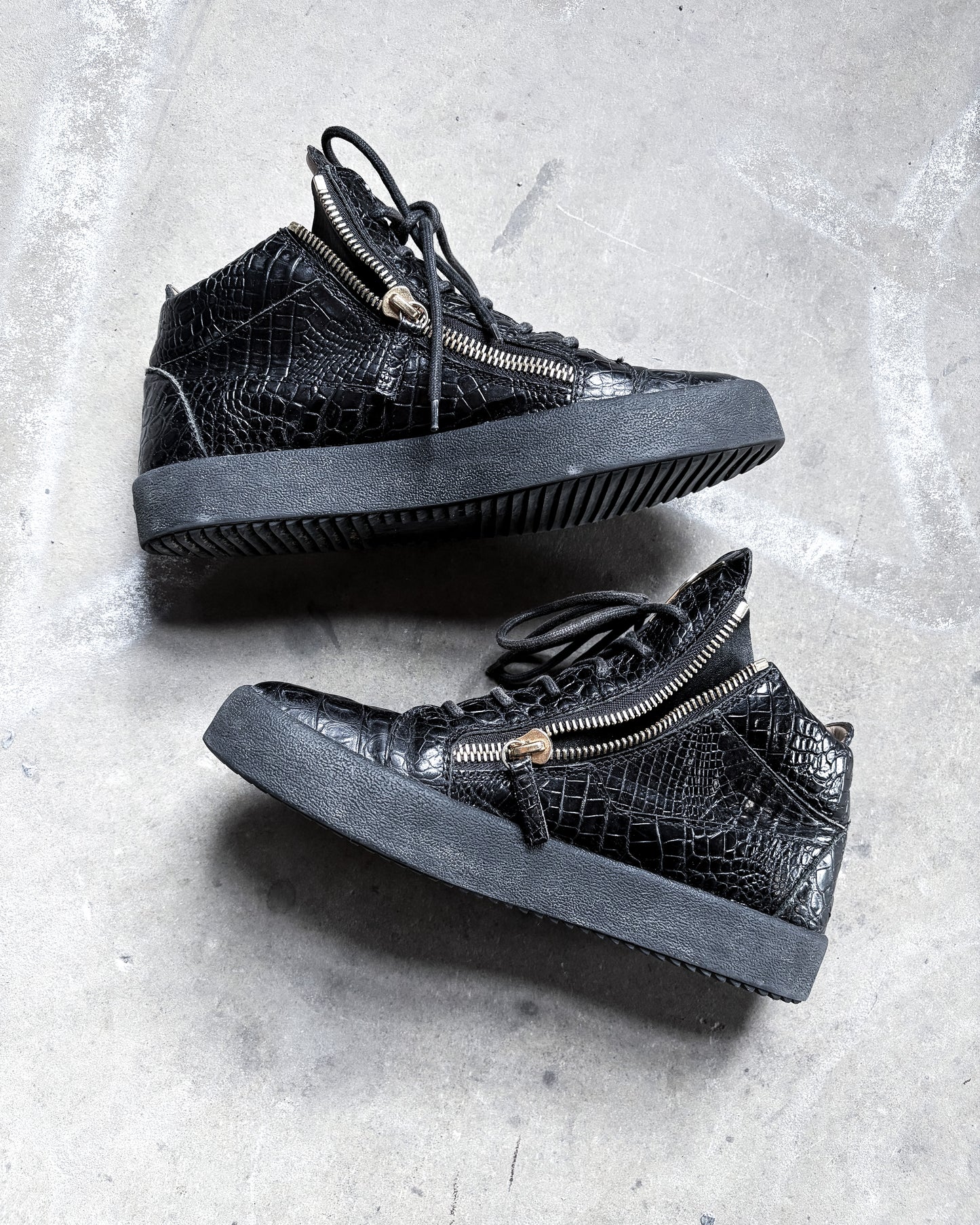 BLACK CROCODILE KRISS HIGH TOPS