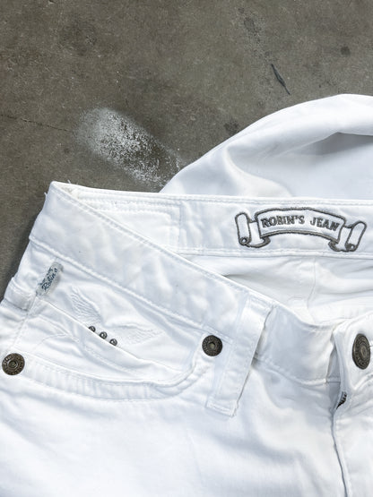 WHITE STUD WINGED DENIM