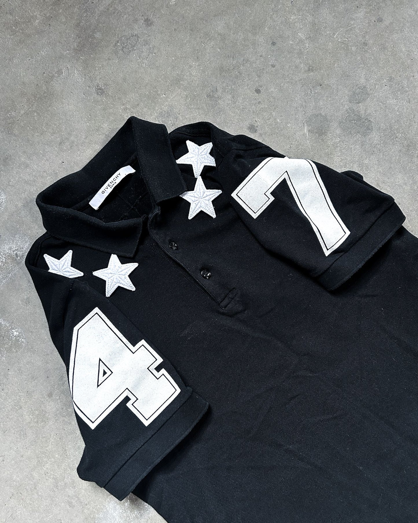 F/W17 WHITE STAR APPLIQUÉ BLACK 47 POLO