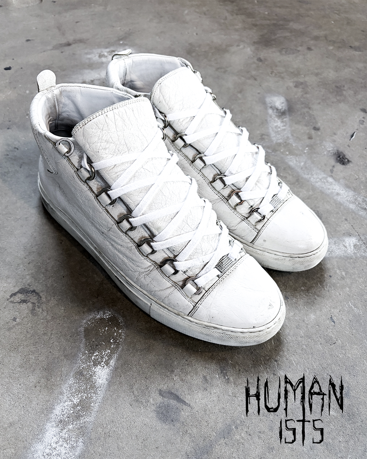 WHITE LEATHER ARENA HIGH TOPS