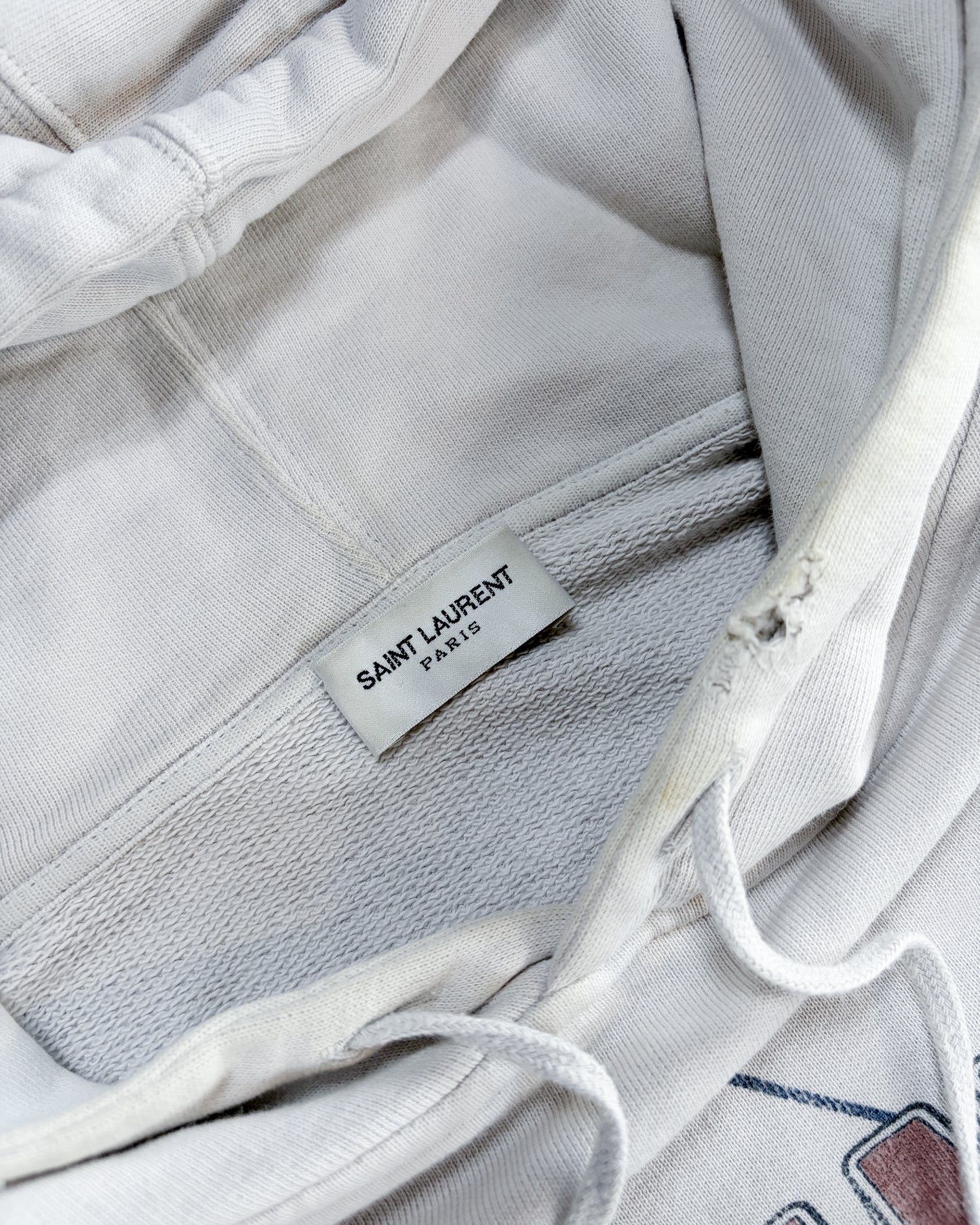 THRASHED WHITE ROBOT HOODIE