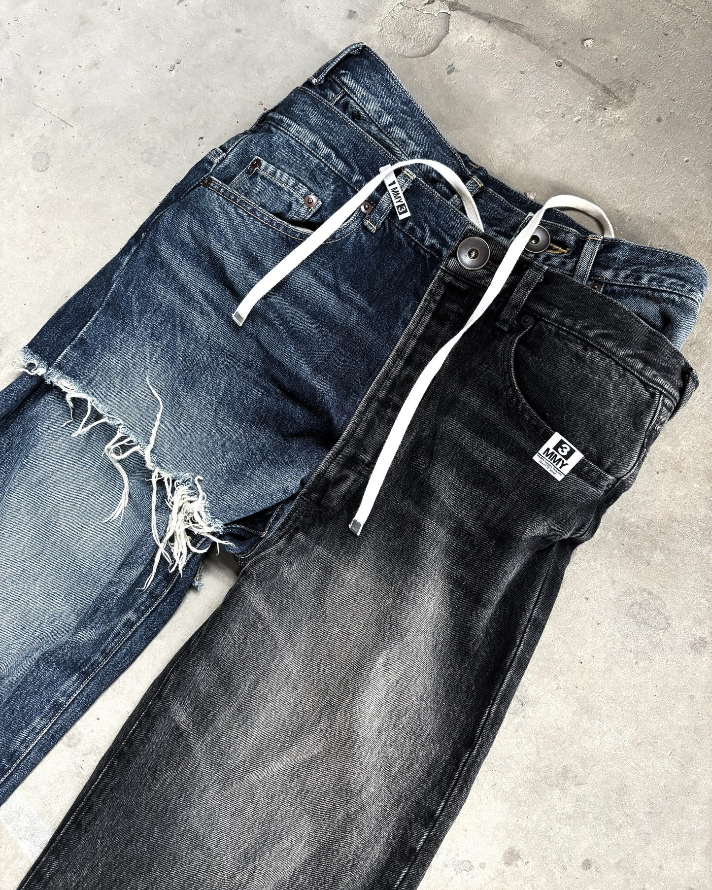 AW20 HYBRID SPLIT DISTRESSED DENIM
