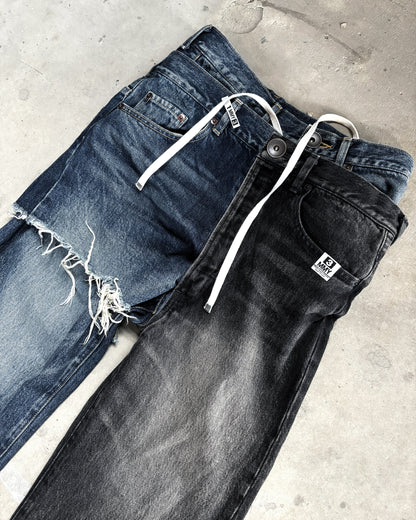 AW20 HYBRID SPLIT DISTRESSED DENIM