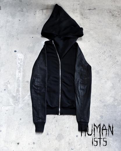 F/W16 LAMBSKIN SLEEVE MOUNTAIN HOODIE