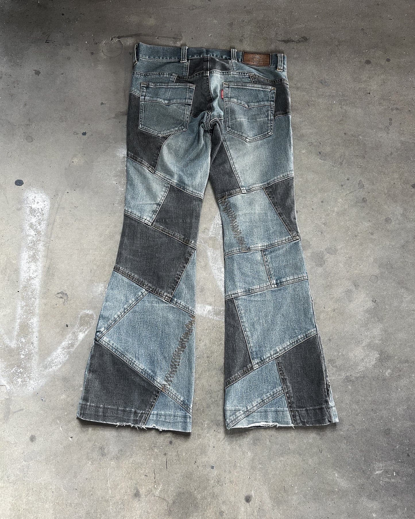 FLARED PATCHWORK DENIM