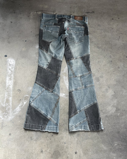 FLARED PATCHWORK DENIM