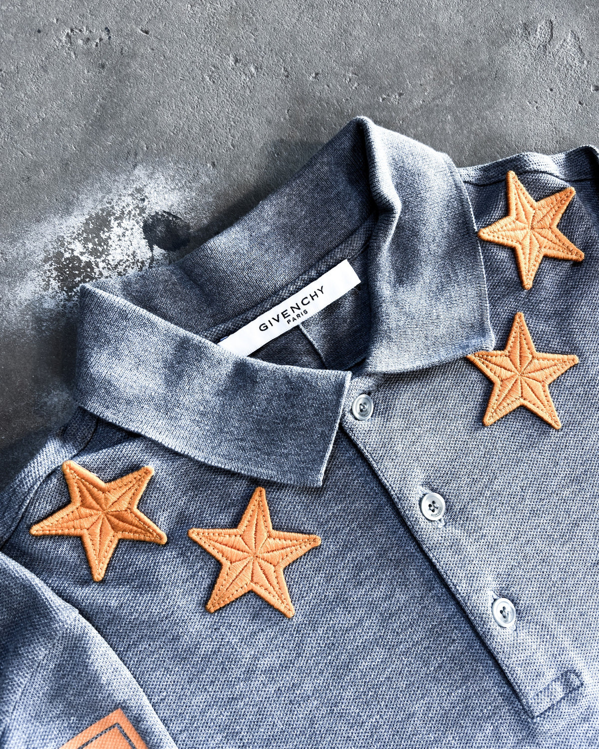 S/S15 GREY/ORANGE STAR POLO