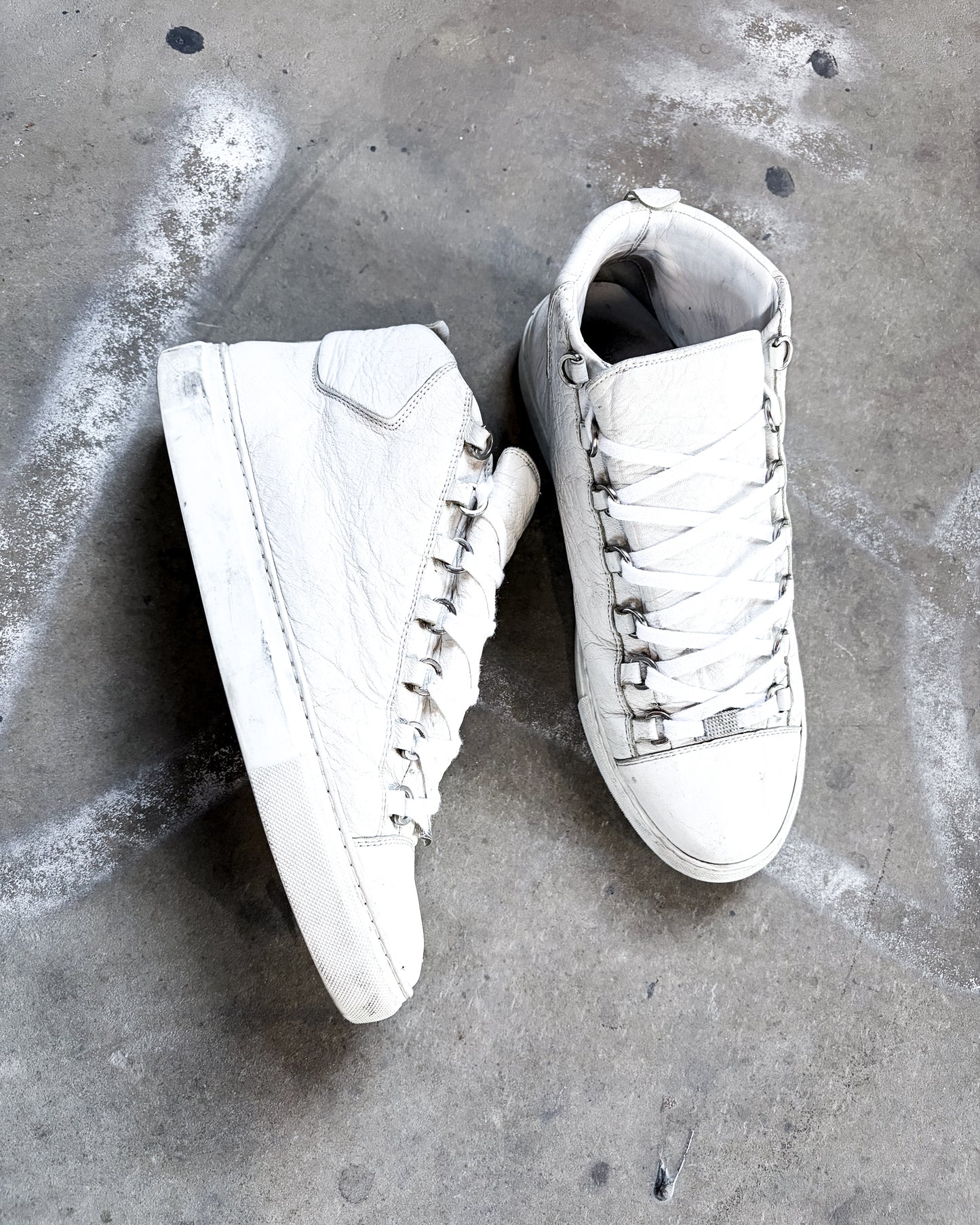 WHITE LEATHER ARENA HIGH TOPS