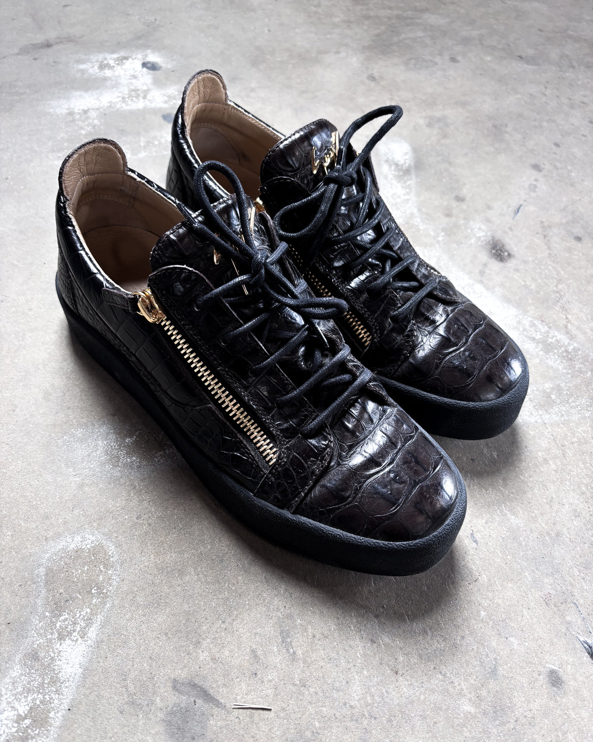 SNAKESKIN ‘KRISS’ LOW TOPS